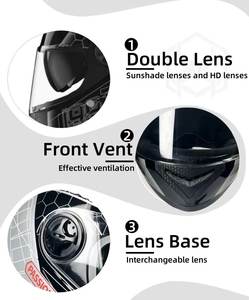 Casco integral ABS certificado de seguridad DOT, visera doble, acolchado extraíble, forro cómodo EPS, protección antiarañazos, colores personalizados - Product Image 5