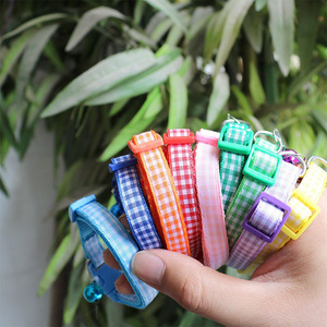 ปลอกคอสัตว์เลี้ยงลายตารางสีสันสดใสพร้อมกระดิ่งสำหรับแมวและสุนัขขนาดเล็กขนาดกลางขนาดใหญ่ - Product Image 3