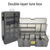 Doppelschichtige Köderbox aus Leichtem ABS, Angelzubehör-Organizer mit Herausnehmbaren Trennwänden, Kapazität unter 20L