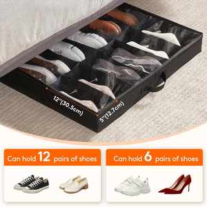 Organizador de Zapatos Plegable Personalizado de Tela, Caja de Almacenamiento de Zapatos para Armario con Tapa de PVC, Caja de Almacenamiento de Zapatos Debajo de la Cama con Ventana Transparente OEM - Product Image 5