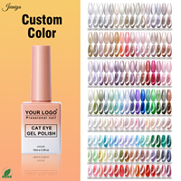 Kit de vernis gel UV effet œil de chat pailleté réfléchissant avec 2 pinceaux gel double embout et bâtonnet magnétique pour la décoration des ongles