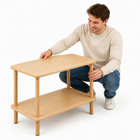 Meuble de salon/bureau à double niveau, table d'appoint de canapé, compartiments de rangement, petites tables d'angle