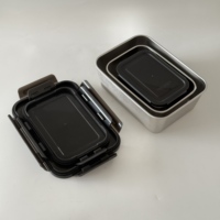 Conteneurs de nourriture pour congélateur en acier inoxydable Boîte à bento résistante aux températures froides Boîte à lunch empilable pour camping