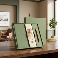 Coffret Cadeau Carnet en Cuir PU à Boucle Carrée Style Calligraphie avec Logo Personnalisé, Reliure Cousue et Collée, Pages Lignées