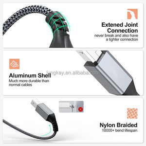 Industrial-Grade Nylon Braided USB 2.0 Type B <b>Printer</b> Cable High-Speed Data Transfer Cord for Office <b>Printers</b> <b>Scanners</b> & Cameras - Product Image 2