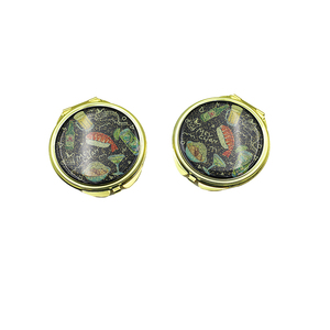 Factory Direct Custom <b>Double</b>-<b>Sided</b> 1X/2X Magnifying Cute Pattern Folding Portable Metal Pocket Cosmetic <b>Mirror</b> <b>Mirrors</b> - Product Image 1