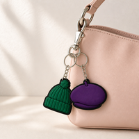 Porte-clés souple en PVC personnalisé, coloré et flexible, double face, en caoutchouc, pour étudiants, femmes, accessoires de mode quotidiens