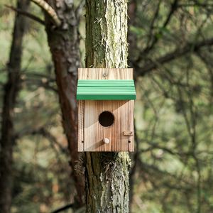 Yeni stil fabrika özelleştirilmiş rustik çam <span class=keywords><strong>Birdhouse</strong></span> ahşap baykuş evi cilalı tekniği ile indirimli kuş - Product Image 5