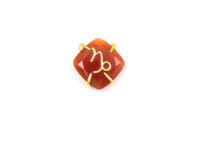 Pendentif de pierre précieuse naturelle plaqué or 925, en forme de coussin, Double voile, signes du zodiaque, croix en laiton argent Sterling