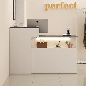 Multi-Purpose Cash Register & Reception <b>Desk</b> Counter Table for Clothing Stores Women's Shops Beauty Salons-Simple Modern Design - Product Image 3