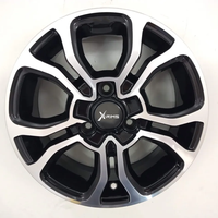 Jantes en alliage X-RIMS 14x4.5 3x100 5 branches en maille noir brillant avec face usinée ET37 pour Daihatsu Hijet