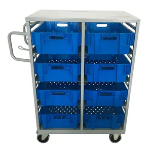 Oem Multi Layer Logistieke Winkelwagen Markt Magazijn Order Picking Trolley Winkelwagen