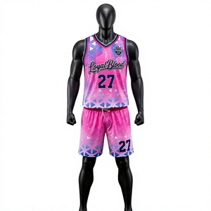 Conjunto de camiseta de baloncesto LoyalBlood para hombre, cuello en V, sin mangas, estampado sublimado, uniformes deportivos de secado rápido para adultos, todas las estaciones - Product Image 1