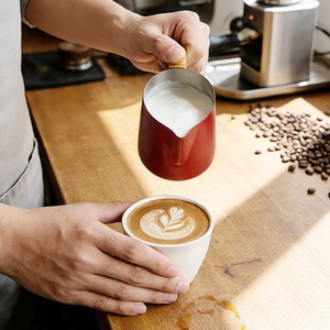 Ergonomic Handle For Coffee Making Stainless Steel <b>Milk</b> Jug 350ml With Latte Art Spout - Product Image 3
