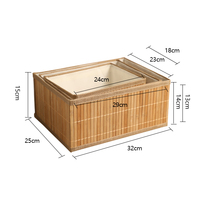 Panier en bambou écologique tissage pas cher ensemble 3 bacs de rangement pour la maison forme rectangulaire moderne pliant boîtes à déjeuner jouets Injection PP