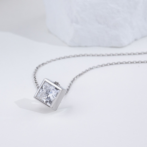 Collier pour femme Messi Jewelry personnalisé MSN-942, diamant taille princesse PT950, tendance - Product Image 2