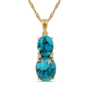 Pendentif GOURIK en Zircon Turquoise à Trois Pierres, Plaqué Or Argenté, Sertissage à Griffes, Style Bohème, Bijoux pour Femme, Fiançailles - Product Image 5