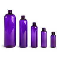 Bouteilles rondes de Cosmo PET violet de 60ml, 120ml, 2 oz, 4oz, avec vaporisateur noir à brume Fine, bouteille de pulvérisation d'huile essentielle d'aromathérapie en plastique PET