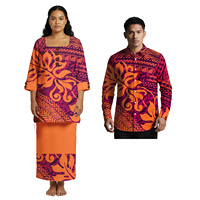 Vêtements personnalisés pour lui et elle, robe hawaïenne pour femme, robe de cérémonie Puletasi, chemise Aloha pour homme samoan, costume élégant pour couple polynésien, prix pour 2