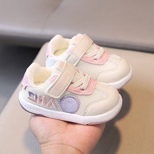 Chaussures décontractées pour bébé fille et garçon, nouvelle collection automne-printemps, antidérapantes, à semelle souple, respirantes, polyvalentes, confortables, velcro, bleu/rose - Product Image 2