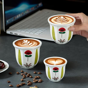 Tasse en céramique unie de style bohème 100ml 180ml 250ml Jukaiwtec – Plateau multi-usages pour café et thé avec emballage - Product Image 5