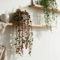 Guirlande artificielle de 100 cm à petites feuilles avec branche de 40 cm, fausse verdure tombante et racines pour décoration murale