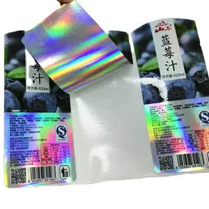 定制反射激光BOPP罐子贴纸制造商印刷徽标存储包装私人有机食品成分标签