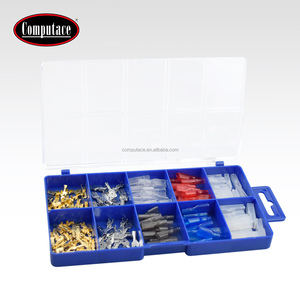 160Pcs Male <b>Crimp</b> Barrel Connector Assortment Kit, Insulated Electrical Spade Terminals with Storage Box for Auto Wiring Repair - Product Image 1