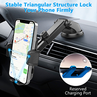 Nouveau support de téléphone flexible réglable en ABS avec rotation à 360 degrés pour montage sur pare-brise de voiture pour smartphones