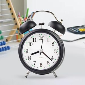 Classic Children Twin Bell Alarm <b>Clock</b> <b>Metal</b> Aloud Alarm Button Backlight Silent Quartz Alarm <b>Clock</b> with Roman Numerals - Product Image 3