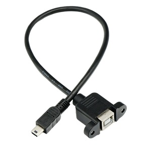 Câble d'extension USB mini vers imprimante, femelle, avec trou de vis carré, BF vers mini USB, tout en cuivre - Product Image 1