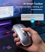Mouse Gaming Nirkabel AI dengan Perekam Suara & Audio, Pelacakan Optik untuk MacBook/PC/Laptop 2.4GHz USB-C Isi Ulang