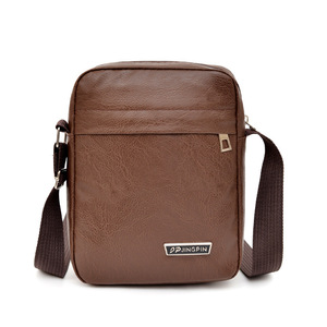 Men's Minimalist Crossbody Bag 7 Inch Lightweight Casual Commuting Shoulder Bag Brown Black Yellowish Brown Solid Color - Product Image 5