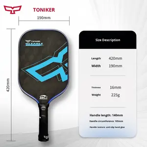 Paleta de Pickleball para Adultos Aprobada por la USAPA, Núcleo de Panal de Abeja de 16 mm, Fibra de Carbono Ligera, Cómoda, Cuerpo Ancho, Arco Superior, Entrenamiento Gen <span class=keywords><strong>4</strong></span> - Product Image 4
