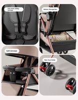Poussette en lin bidirectionnelle 0-3 ans haute vue pliable EVA roues cadre en acier inoxydable léger 20KG capacité de charge Tongxien XHX bébé