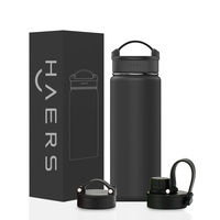 Vente chaude Personnalisé 32/40/64oz Grande Capacité Fiole À Vide Boisson Thermique Sport Bouteille D'eau avec LOGO 3 Couvercles