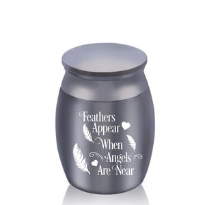 โกศบรรจุอัฐิมนุษย์สำหรับงานศพ ขวดเก็บอัฐิเพื่อรำลึกถึงคนที่รักและสัตว์เลี้ยงที่สูญเสียไป - ขนนกปรากฏเมื่อเทวดาอยู่ใกล้ - Product Image 5