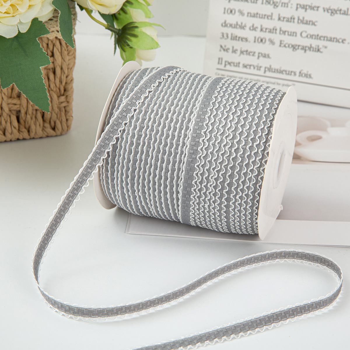 9mm deep grey toothed bubble ribbon