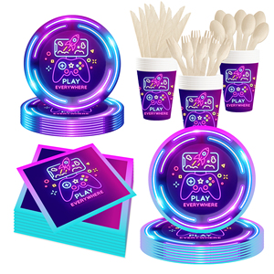 ชุดตกแต่งงานวันเกิดธีมวิดีโอเกม DAMAI แบบกำหนดเอง สำหรับงานเลี้ยงวันเกิดเด็ก หรืองานเลี้ยงวันเกิดเด็กผู้ชาย ชุดอุปกรณ์บนโต๊ะ - Product Image 1
