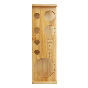 Wooden Cocktail Tool Organizer Rectangular With Circular Cutouts Standing Type <b>Portable</b> <b>Bar</b> Counter Storage Rack - Product Image 1