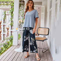 Nouvel ensemble de pyjama pour femmes en viscose à deux pièces, style décontracté, ensemble de vêtements de détente pour l'été