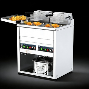 <span class=keywords><strong>Friteuse</strong></span> électrique verticale commerciale 20L, double cuve intelligente grande capacité pour poulet et ailes - Product Image 1