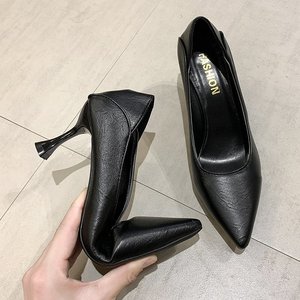 Zapatos de Tacón Alto de Cuero Suave para Mujer, Tacones Finos, Nuevos Zapatos de Trabajo Profesionales Versátiles con Punta Puntiaguda para Primavera y Verano - Product Image 4