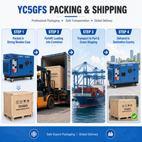 Groupe électrogène diesel silencieux SCDC Yuchai YC5GFS-3 5kW avec kit de roues et AVR intégré, faible bruit, pour alimentation de secours domestique