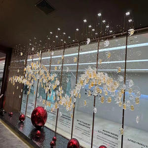 호텔 몰 거실에 대한 사용자 정의 대형 유리 비행 물고기 샹들리에-바 카운터 장식 조명을위한 예술적 펜던트 램프 - Product Image 4