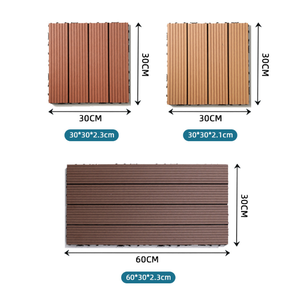 Outdoor Wpc Interlocking Floor Tiles Decking Solid <b>Wood</b> Plastic Composite Teak <b>Flooring</b> Deck - Product Image 6
