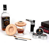 Kit de fumage pour cocktails avec torche, 3 types de copeaux de bois naturels pour infuser le bourbon, le vin, la viande, les cocktails, les boissons, accessoires de bar