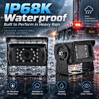 Moniteur de détection IA BSD 4 canaux PWAS avec écran 7 pouces, kit d'alarme d'avertissement pour 4 caméras de recul AHD 1080P pour chariots élévateurs/camions miniers