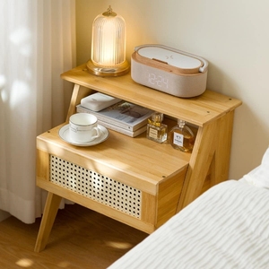 Table de <span class=keywords><strong>chevet</strong></span> moderne en bambou, élégante, pour chambre à coucher, salon, rangement, table d'appoint, table de <span class=keywords><strong>chevet</strong></span> en bois avec tiroir - Product Image 2