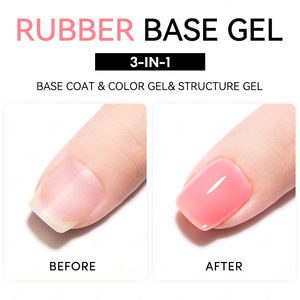 Jeugdroos 20 Kleuren 3-In-1 Rubberen Basisgel Nagellak Oem Private Label Rubberen Basislaag Nagelbenodigdheden 15Ml Flessen Kg Bulk - Product Image 3